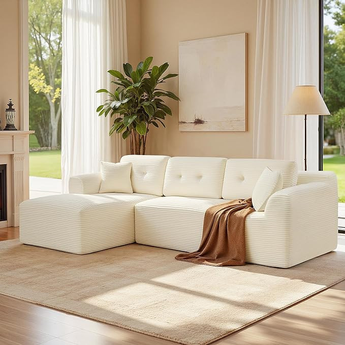 VASAGLE 108.3 Inches Boneless Couch with Chaise, Modular Sectional Sofa, Modern Cloud Couch with ... | Amazon (US)