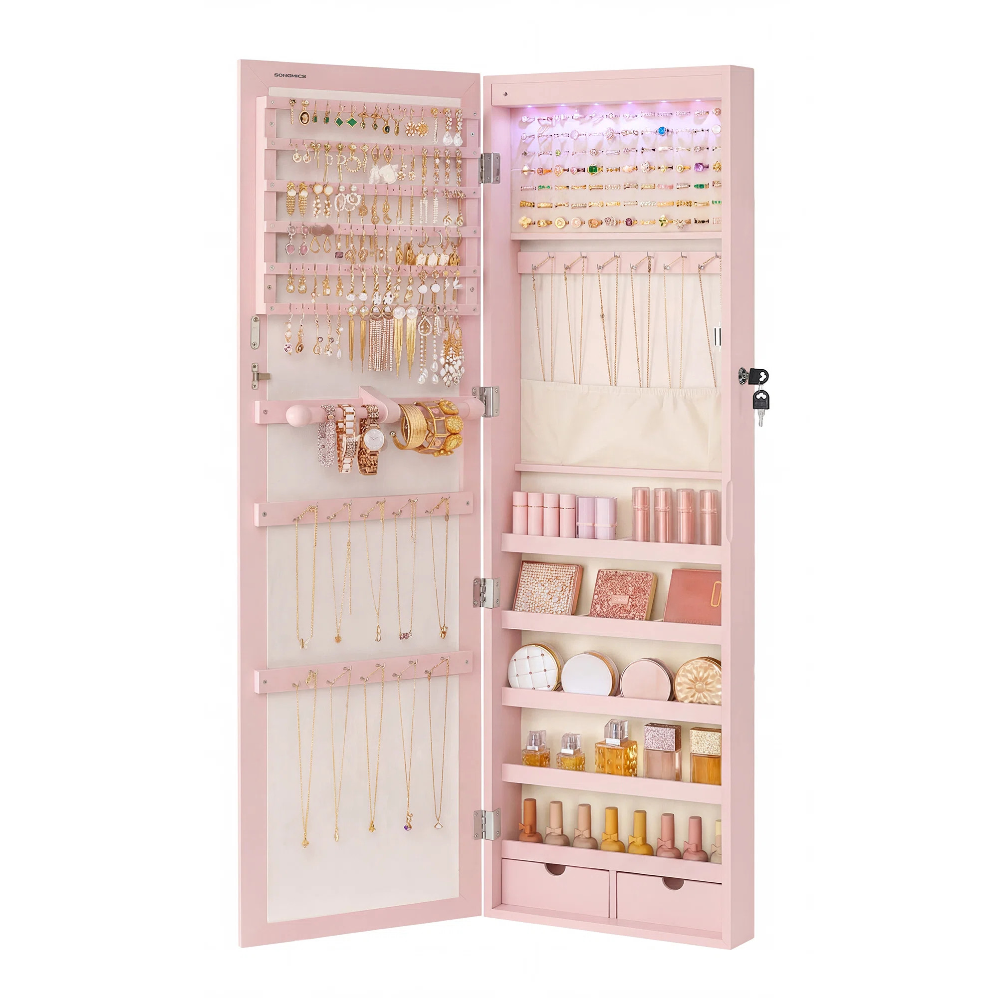 Over The Door Jewelry Armoire with Mirror | Wayfair North America