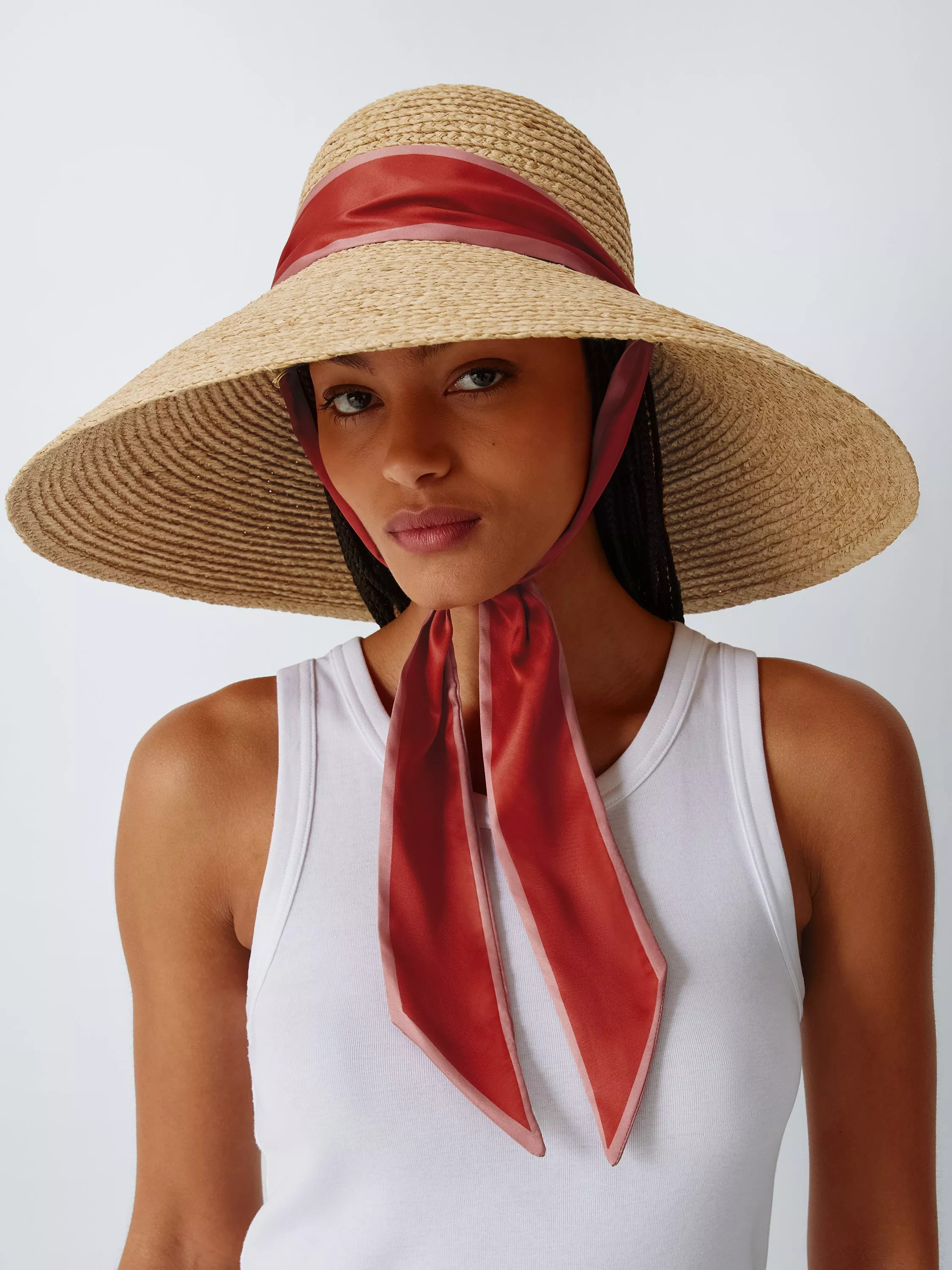 John LewisWide Brim Self-Tie Scarf Sun Hat, Natural£49.00Price promise | John Lewis (UK)