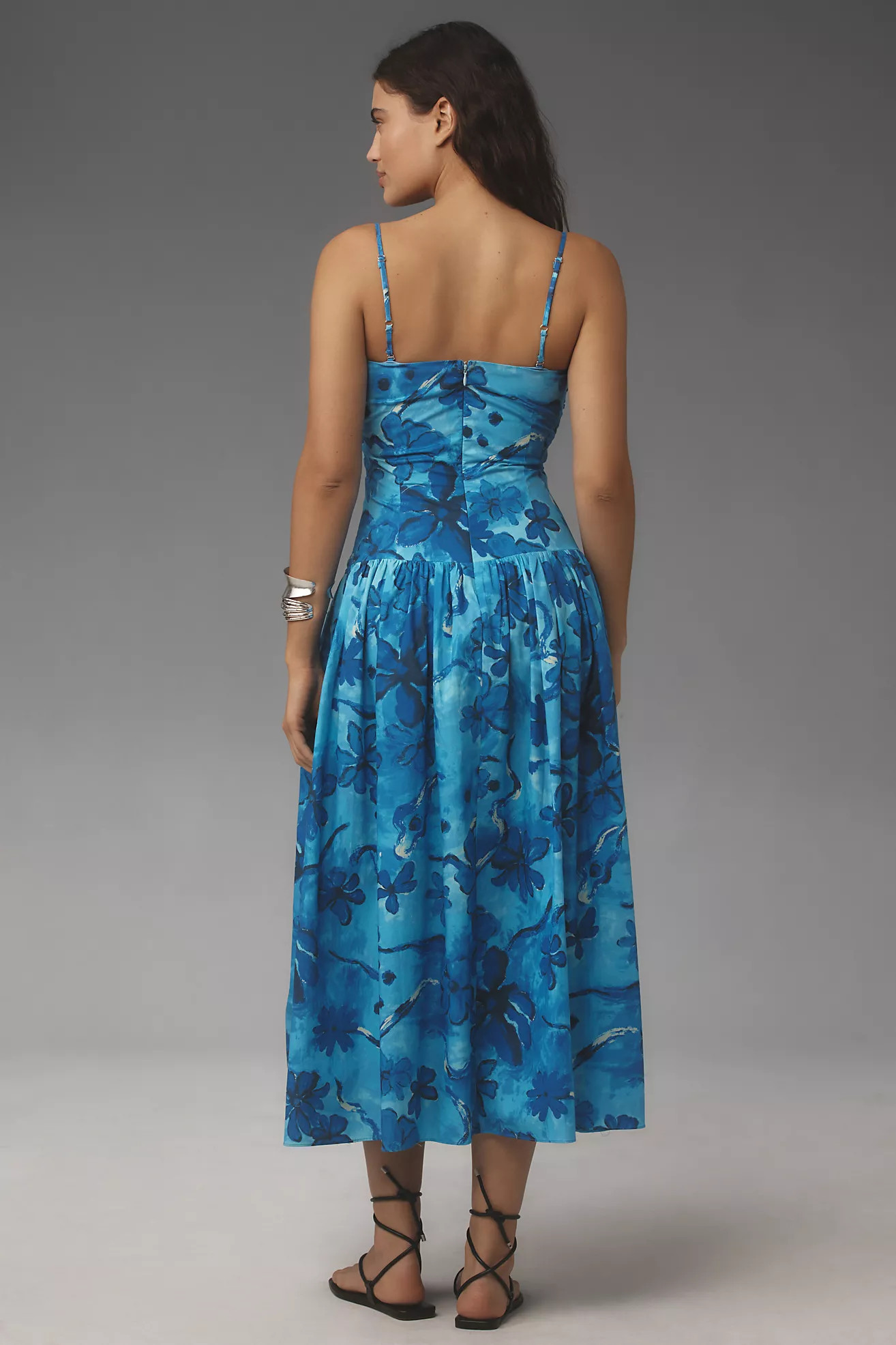 Moon River Shirred Drop-Waist Midi Dress | Anthropologie (US)