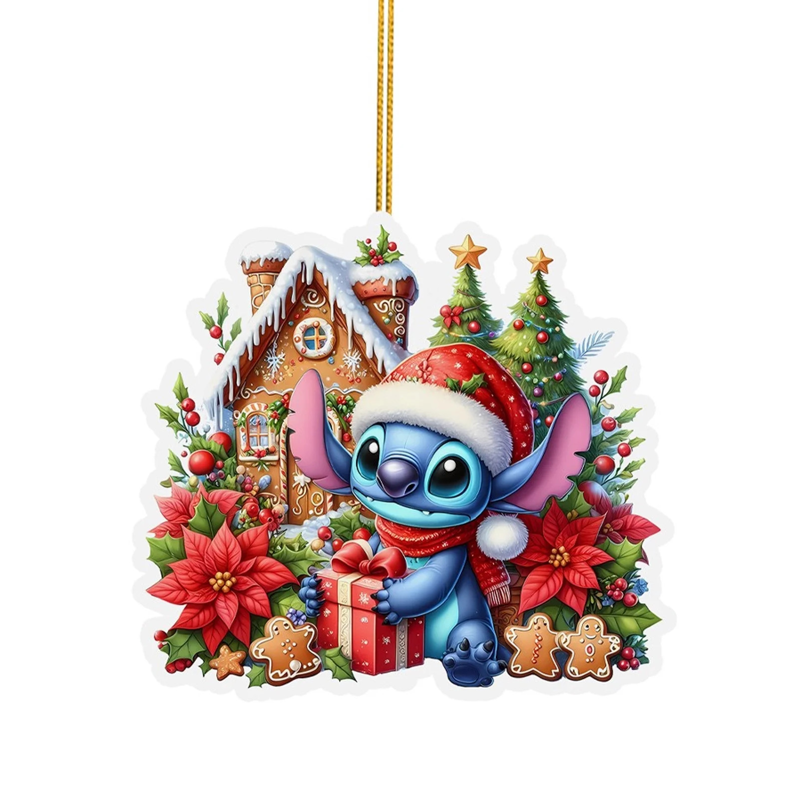 laqbezok Stitch Christmas Tree Ornaments, 3.14" Stitch Figures 2D Acrylic Tree Ornaments Decorati... | Walmart (US)