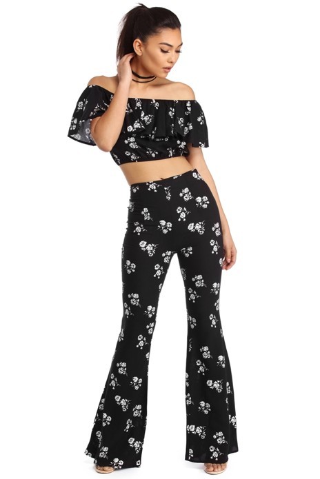 Black Enchant Me Flare Pants | Windsor Stores