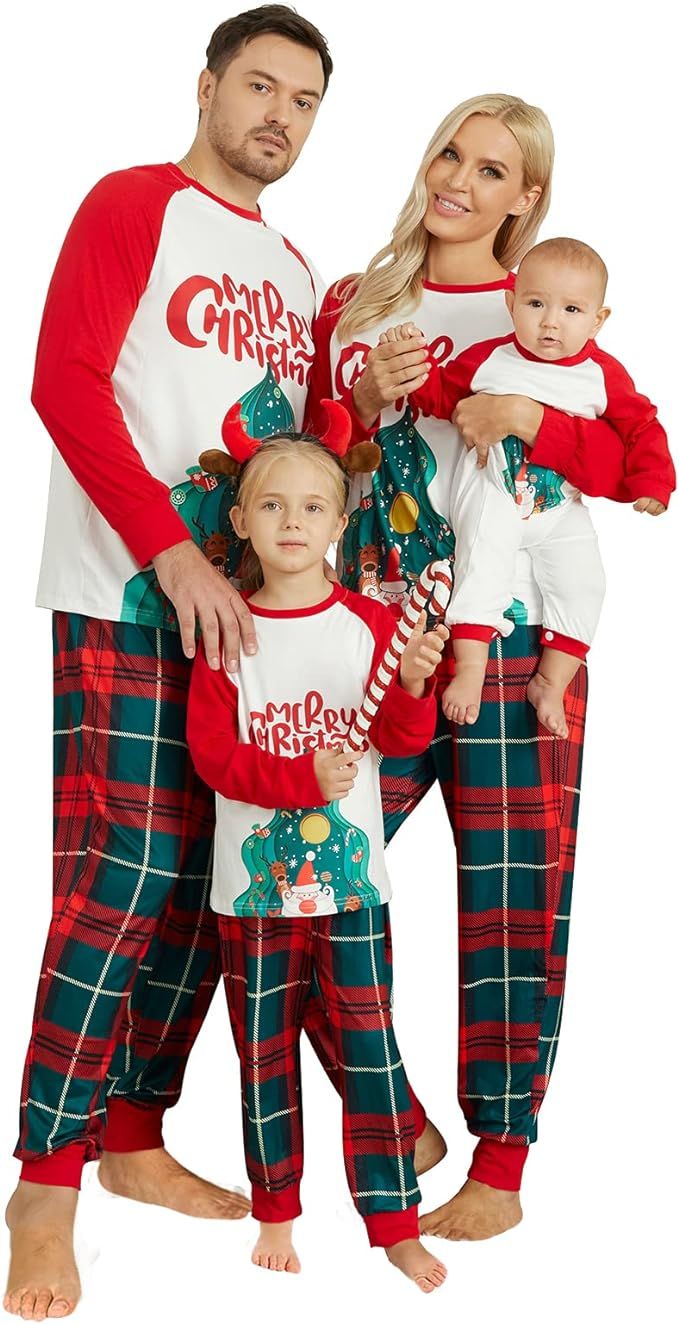 CALLA DREAM Christmas Pajamas for Family,Polyester Christmas Pjs Matching Sets Deer Penguin Mommy... | Amazon (US)