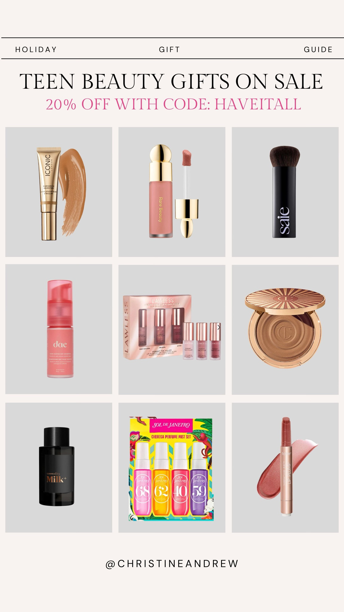 Teen girl beauty gifts on sale 💖 20% off at Sephora with code: HAVEITALL 

These are all Mara’s teen girl beauty picks ✨

Sephora sale, teen girl gift, teen girl gift guide, beauty gifts, tween girl gift, tween girl beauty, teen girl stocking stuffers, tween girl stocking stuffers, dae sale, Christine Andrew 

#LTKBeauty #LTKSaleAlert #LTKGiftGuide