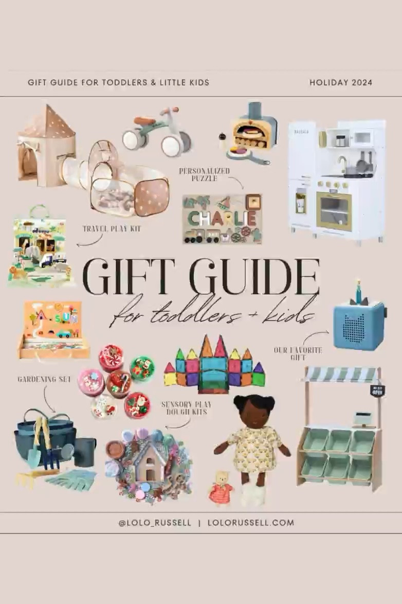 Holiday gift ideas for toddlers and little kids! Includes play house, bike, play kitchen, Montessori toys, sensory play dough kits and more  

#LTKGiftGuide #LTKKids #LTKCyberWeek