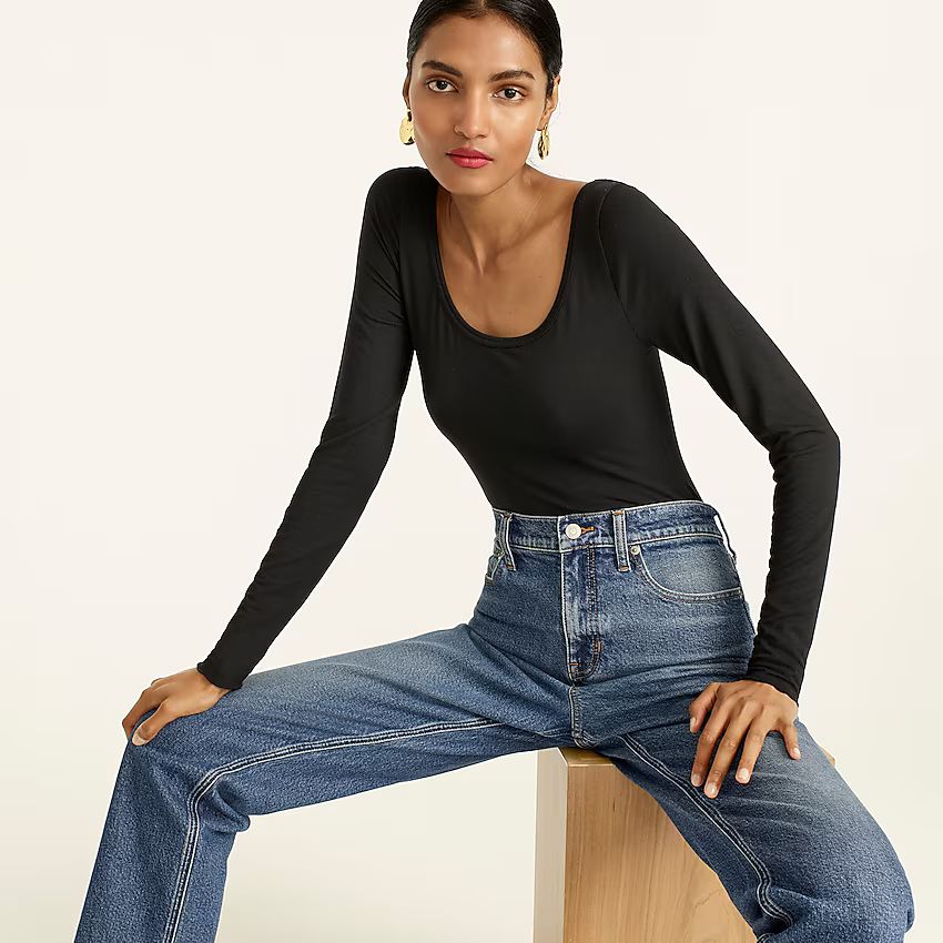 Stretch scoopneck bodysuit | J.Crew US