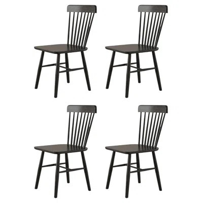 Solid wood dining chair Black home chair | Wayfair North America