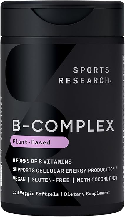 Sports Research® Vitamin B-Complex - Full Spectrum of B Vitamins with Methylated B12 & Folate - ... | Amazon (US)
