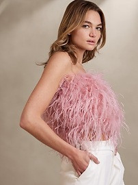 Luna Ostrich Feather Top | Banana Republic (US)