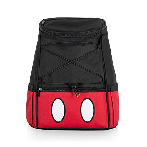Picnic TIME Disney Mickey Mouse Backpack Cooler, Insulated Soft Cooler Backpack, Waterproof Lunch Bag, Portable Hiking Backpack Ice Chest for Picnic, Beach, Camping & Travel, (Black with Red Pattern) | Amazon (US)