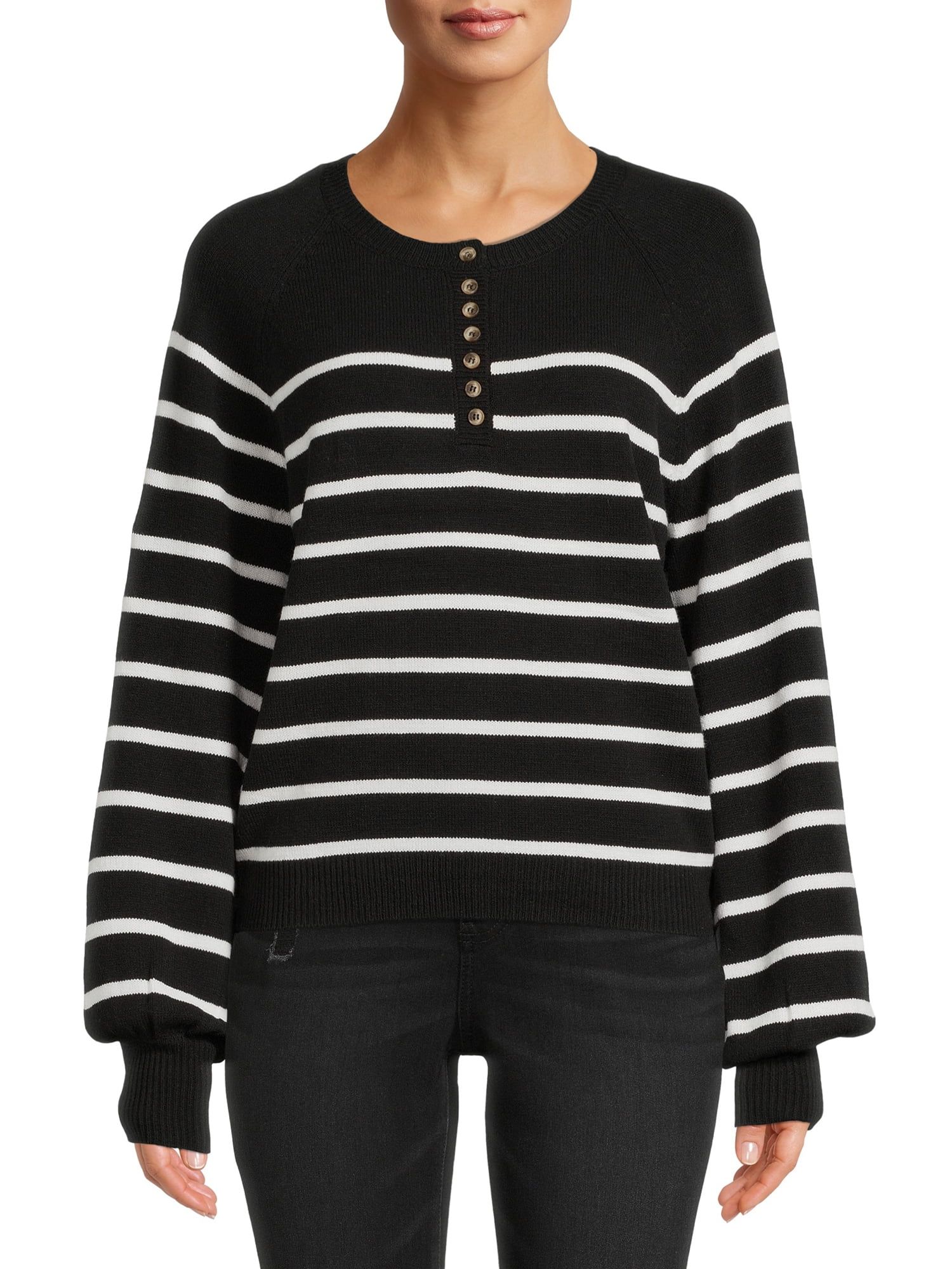 Time and Tru Women's Henley Sweater | Walmart (US)
