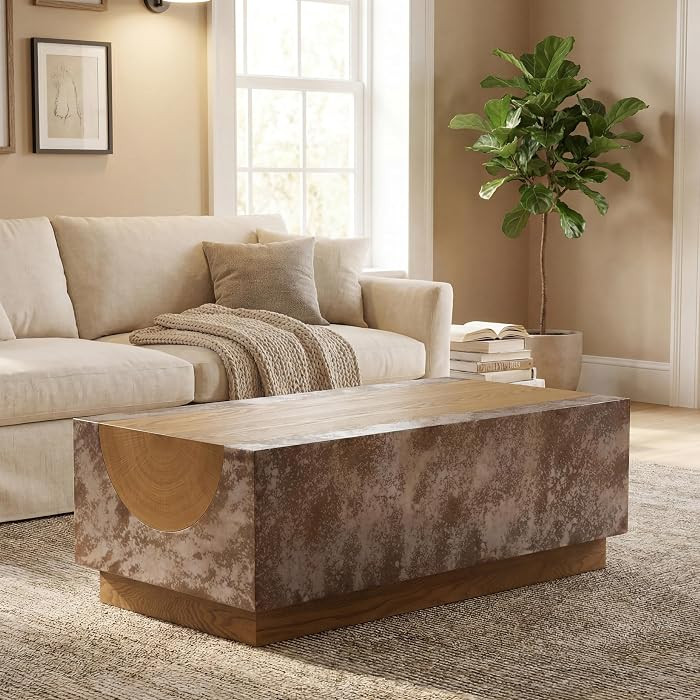 Christopher Knight Home Nellie Rectangular Coffee Table, MDF Wood Coffee Table with Pedestal Base... | Amazon (US)