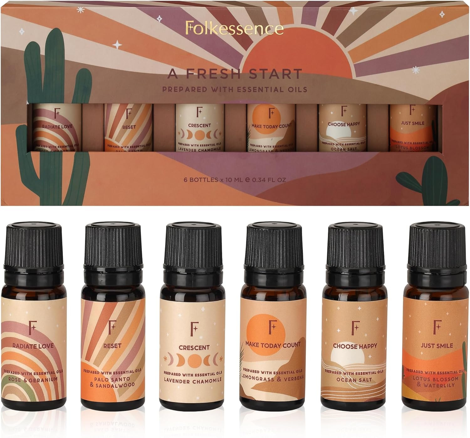 Folkulture Fragrance Oils for Diffuser, Set of 6 Essential Oils Set for Diffusers for Home, Aroma... | Amazon (US)