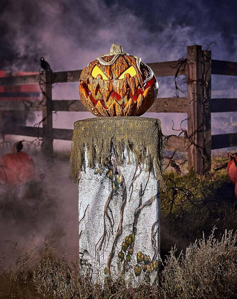 Spirit Halloween 3 Ft 8 In Gourdo Animatronic, Animated Jack-O-Lantern Decoration, Multicolor | Amazon (US)