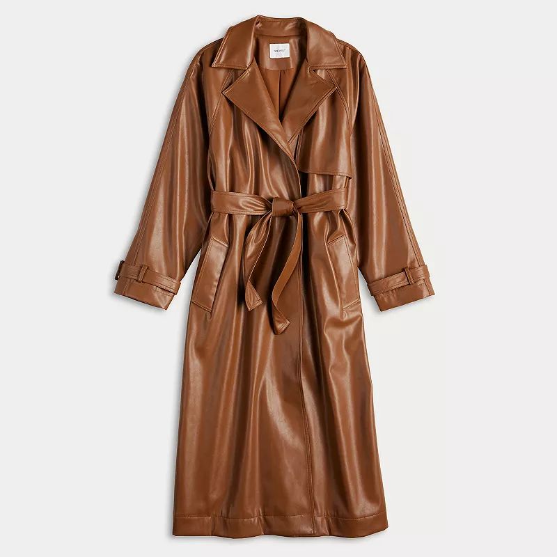 Women's Nine West Faux Leather Trench Coat | Kohl's