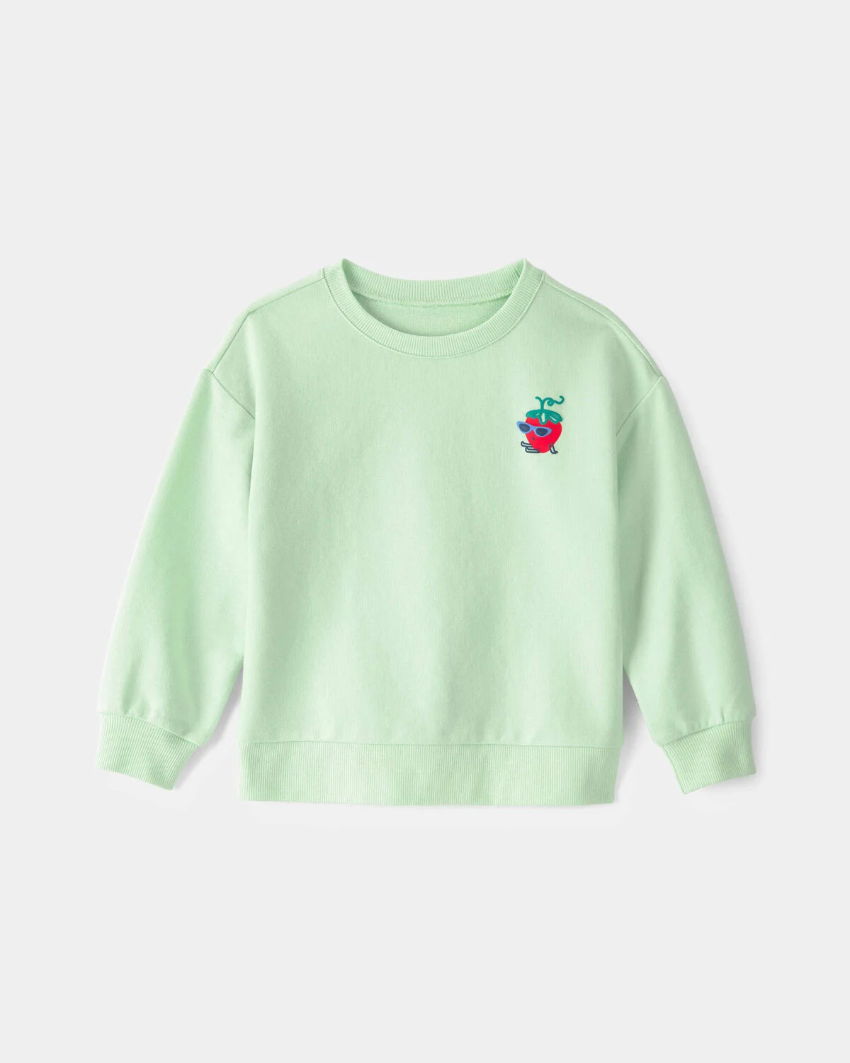 Toddler Girl Strawberry French Terry Pullover Sweatshirt - Green | Carter's | Carter's Inc