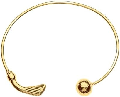 Gold Golf Bangle Bracelet – Minimalist Golf Club & Ball Design in Stainless Steel – Adjustabl... | Amazon (US)