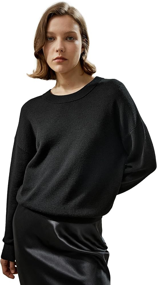 LilySilk Women's Sweater 100% Merino Wool Basic Fall & Winter Pullover Sweater Top for Ladies Gir... | Amazon (US)