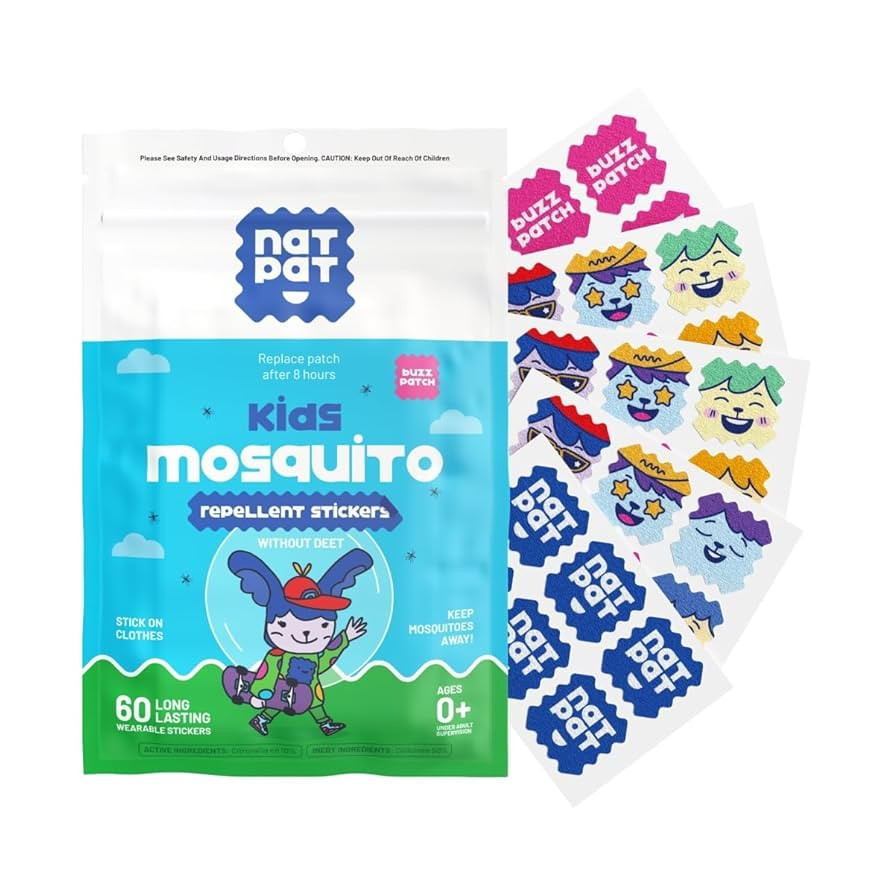 NATPAT Buzz Patch Mosquito Patch Stickers for Kids - Plant Based Ingredients, Non-Toxic - The Ori... | Amazon (US)