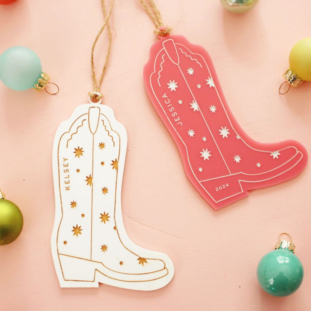 Custom Cowgirl Boot Ornament | Minted