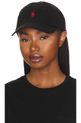 Polo Ralph Lauren Chino Cap in Black & Red from Revolve.com | Revolve Clothing (Global)