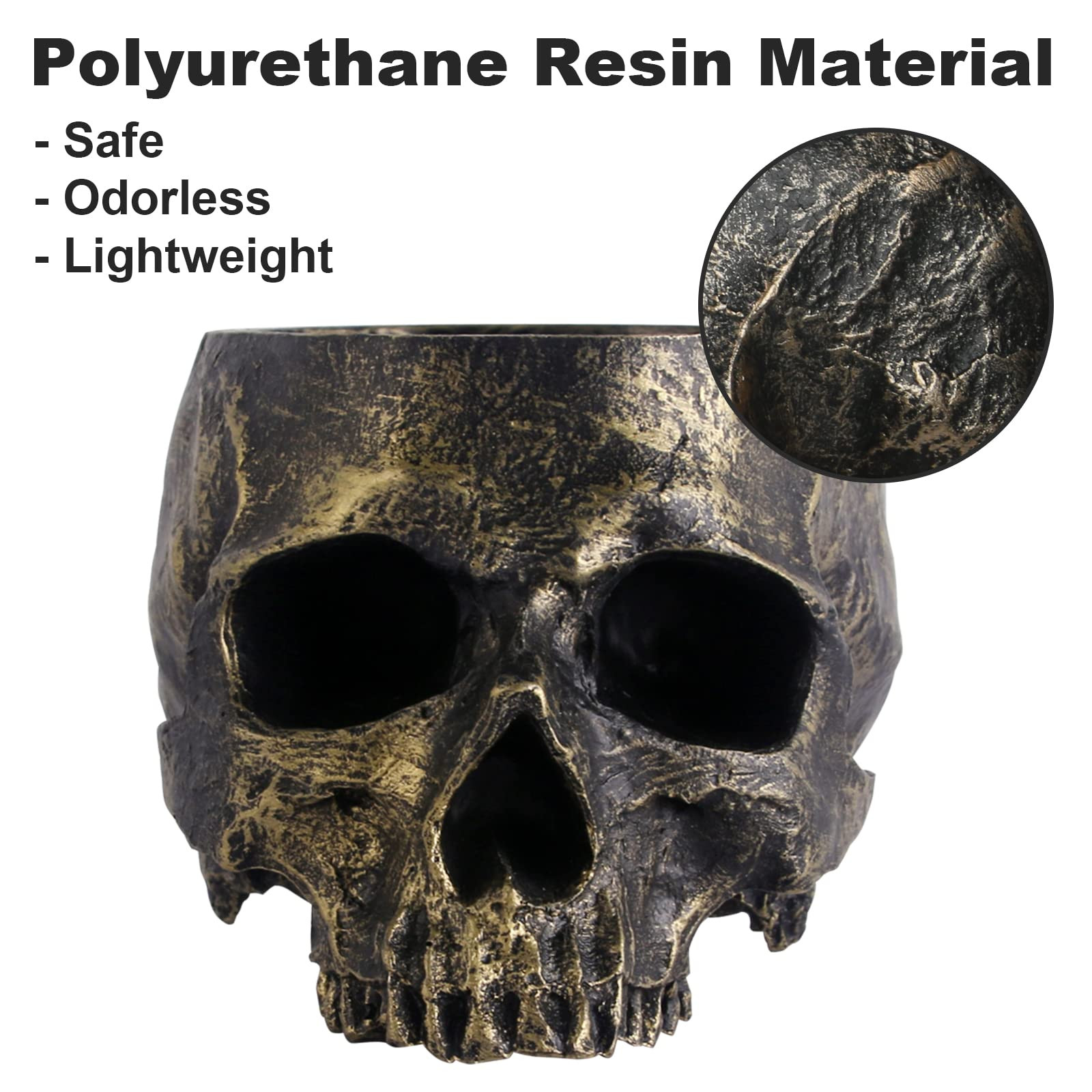 Halloween Skull Candy Dish- Deep Skull Head Halloween Candy Bowl Holder Artificial Resin Skulls D... | Amazon (US)