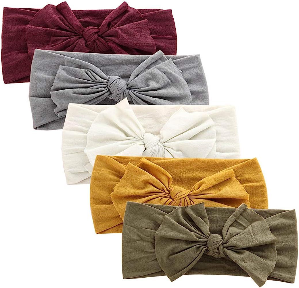 Baby Girl Nylon Headbands Newborn Infant Toddler Hairbands and Bows Child Hair Accessories | Amazon (US)