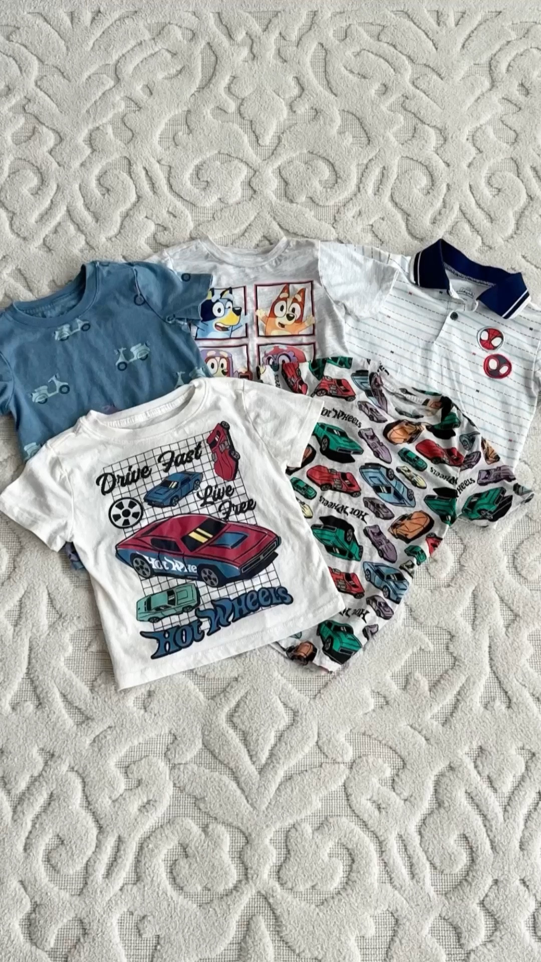 Snagged the cutest toddler tees at Target — all $15 & under!
 Bluey, Spidey, Hot Wheels, and even a scooter tee made the cut. These are colorful, comfy, and kid-approved — perfect for spring!
Sizes go fast, so if your little one would love these, run!
Which one’s your fave?


#ToddlerBoyStyle #TargetKids #BlueyShirt #SpidermanShirt #HotWheelsShirt #ToddlerClothes #TargetFinds #MomLifeStyle #KidsFashion #TargetMoms

Target boy clothes, baby boy clothes, vintage baby style, cute baby boy Spiderman, bluey, hot wheels, spidey and his friends, boy clothes under $15

#LTKKids #LTKWatchNow #LTKFindsUnder50