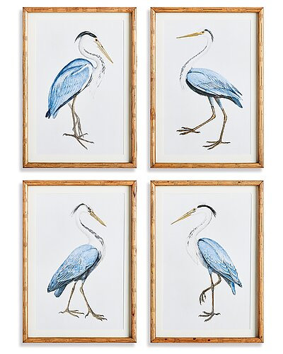 Set of 4 Elegant Blue Heron Prints | Gilt & Gilt City