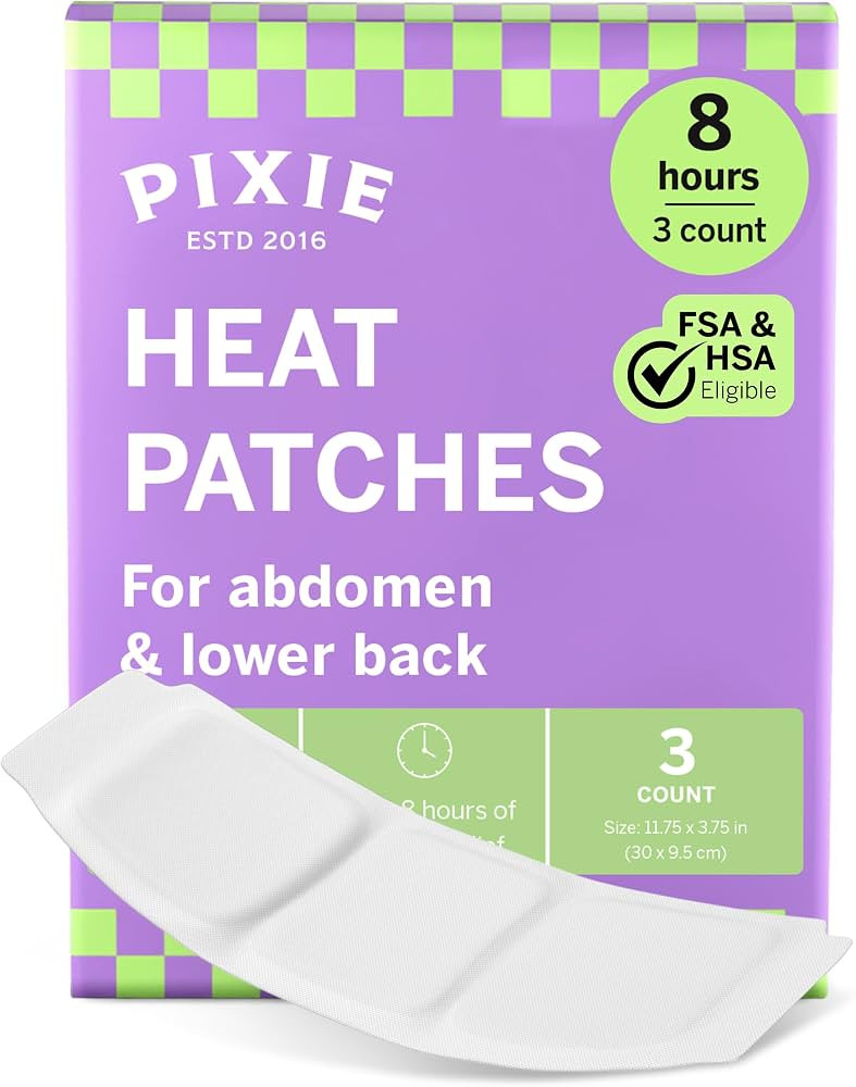 Pixie Large Period Cramps Menstrual Pain Relief Heat Patches for Feminine Care - Lower Abdominal ... | Amazon (US)