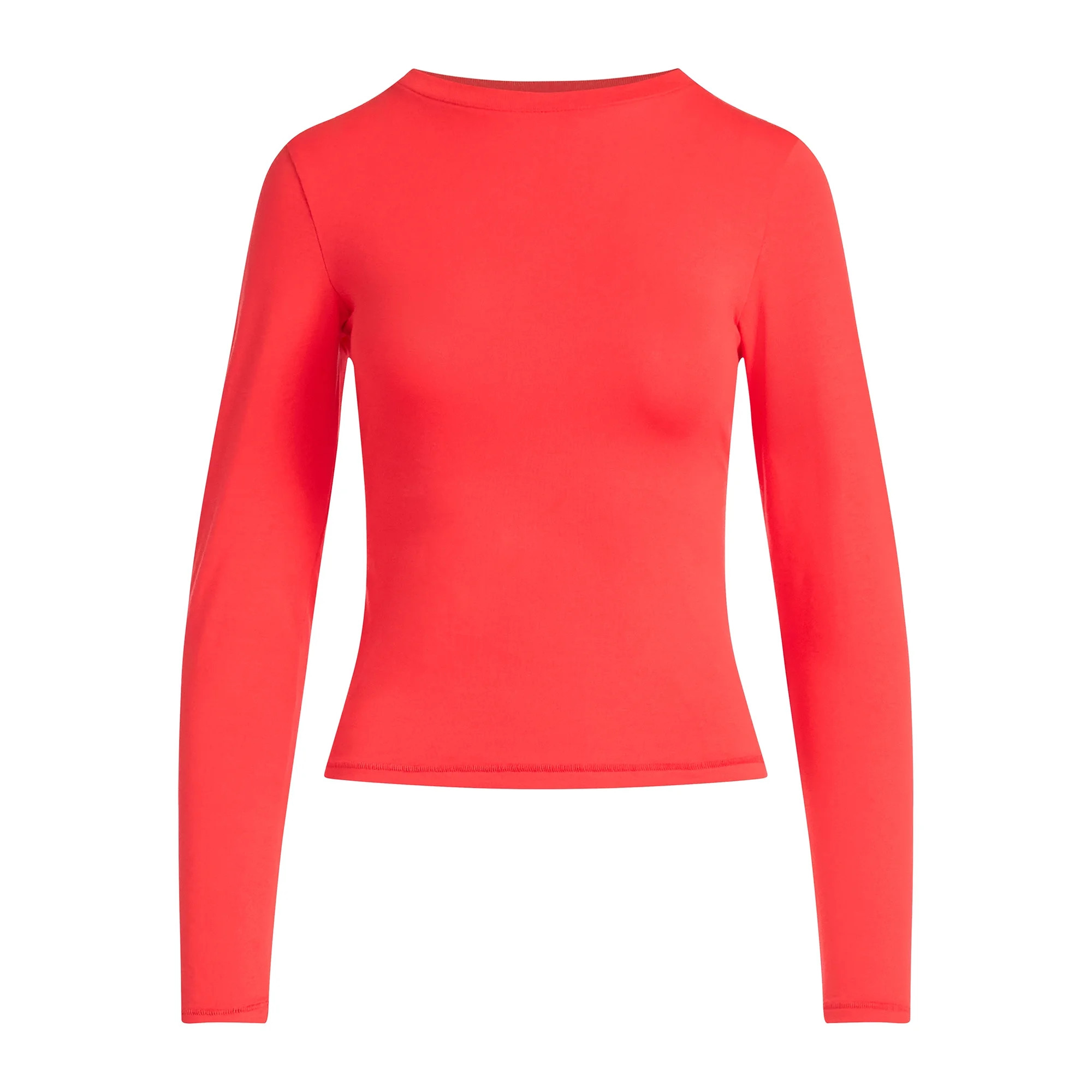 Scoop Women’s Stretch Cotton Blend Crewneck Tee with Long Sleeves, Sizes XS-XXL | Walmart (US)