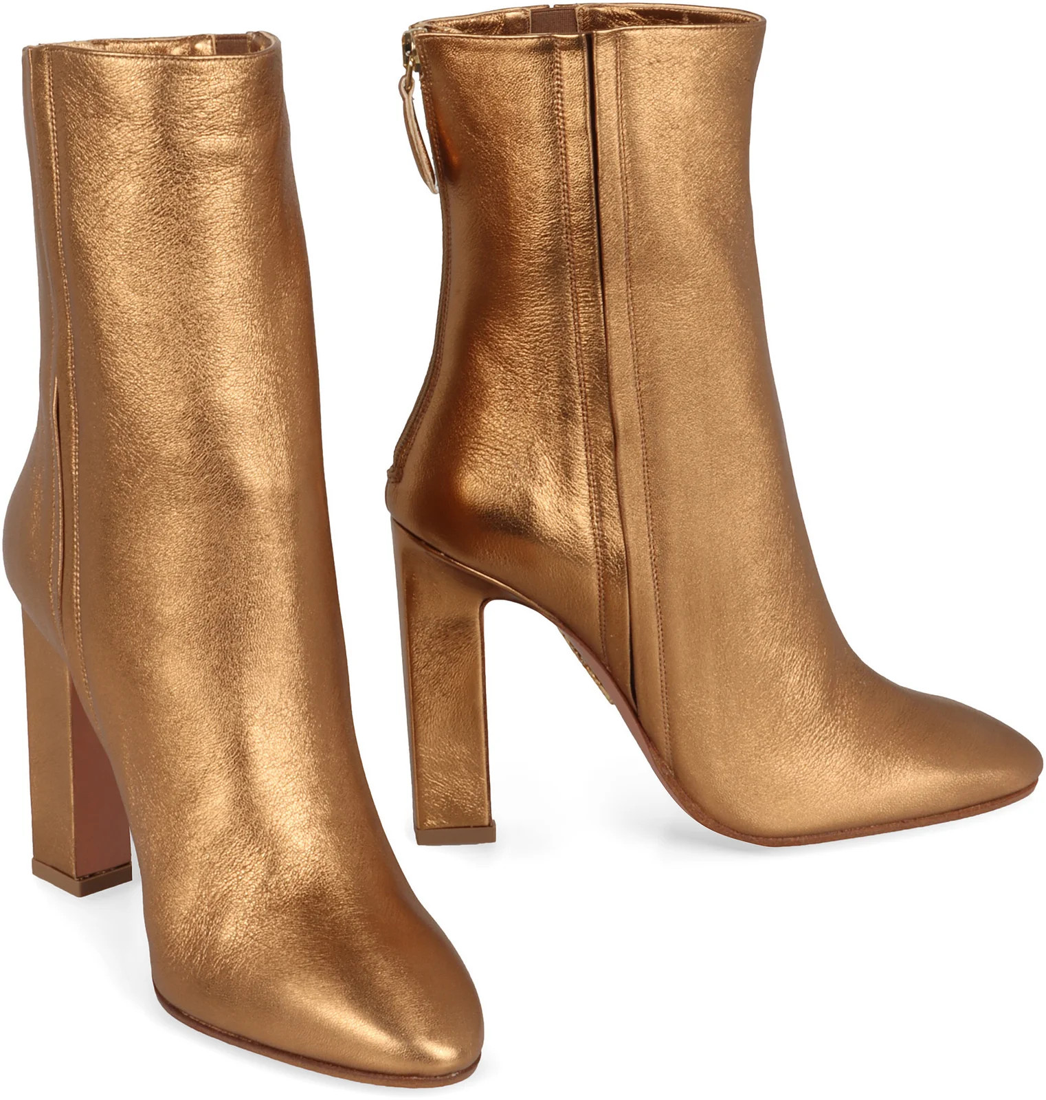 Aquazzura Metallic Heeled Ankle Boots | Cettire Global
