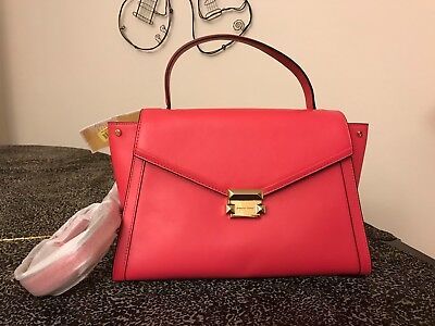 NWT MICHAEL KORS Whitney Large Leather Satchel Rose Pink 30t8gxis3l  MSRP$348 | eBay US