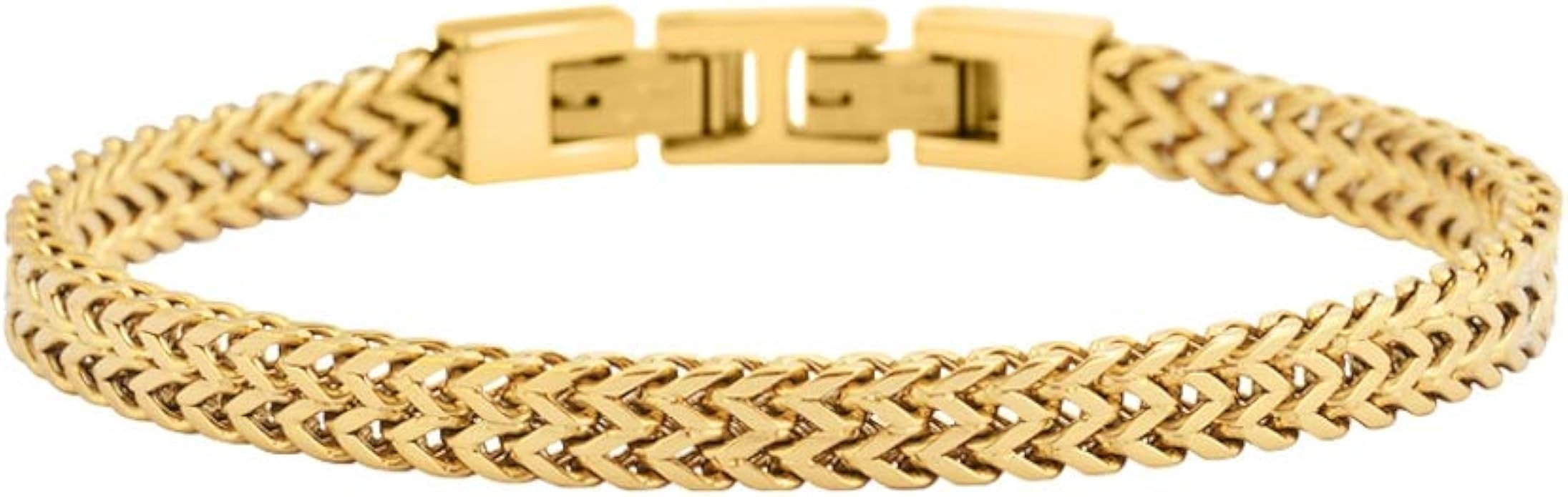 Geoffrey Beene Men’s Stainless Steel Double Franco Chain Bracelet with Extension | Amazon (US)