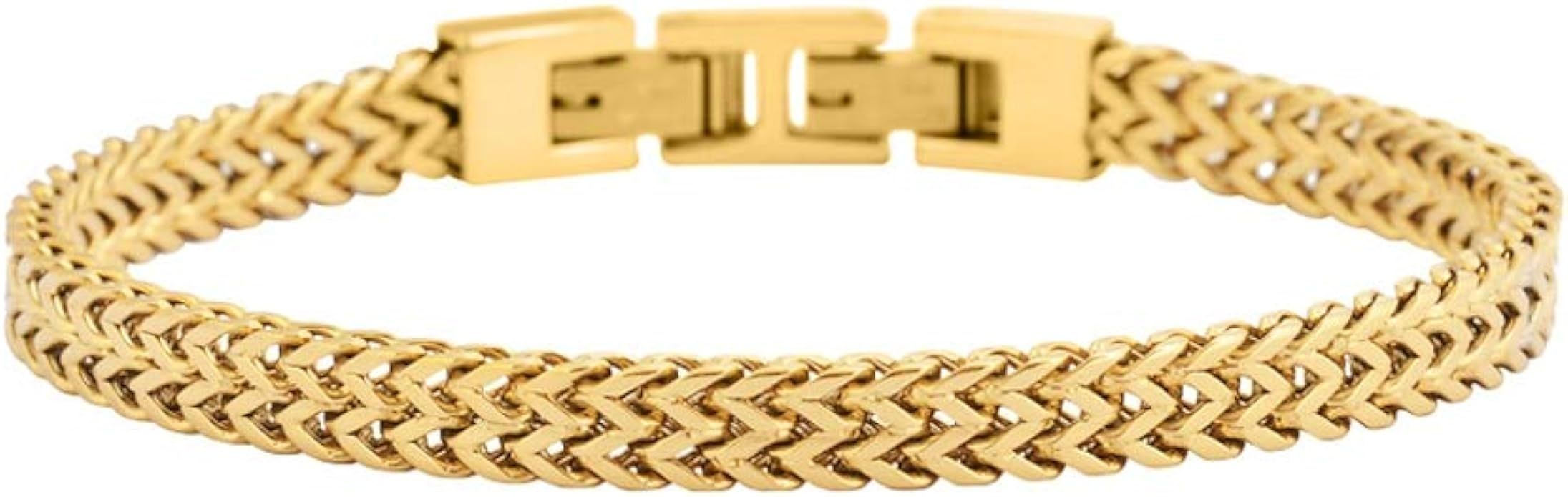 Geoffrey Beene Men’s Stainless Steel Double Franco Chain Bracelet with Extension | Amazon (US)