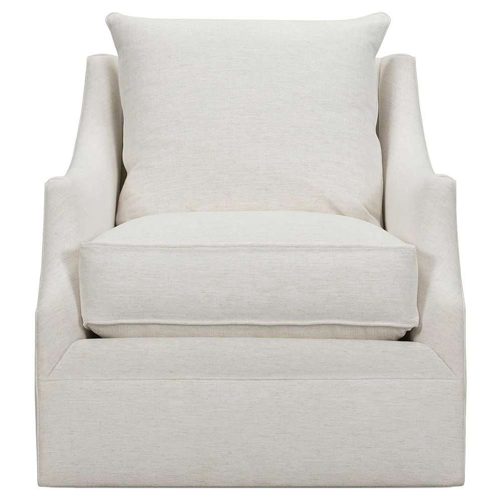 Kailee Modern Classic White Upholstered Swivel Living Room Chair | Kathy Kuo Home