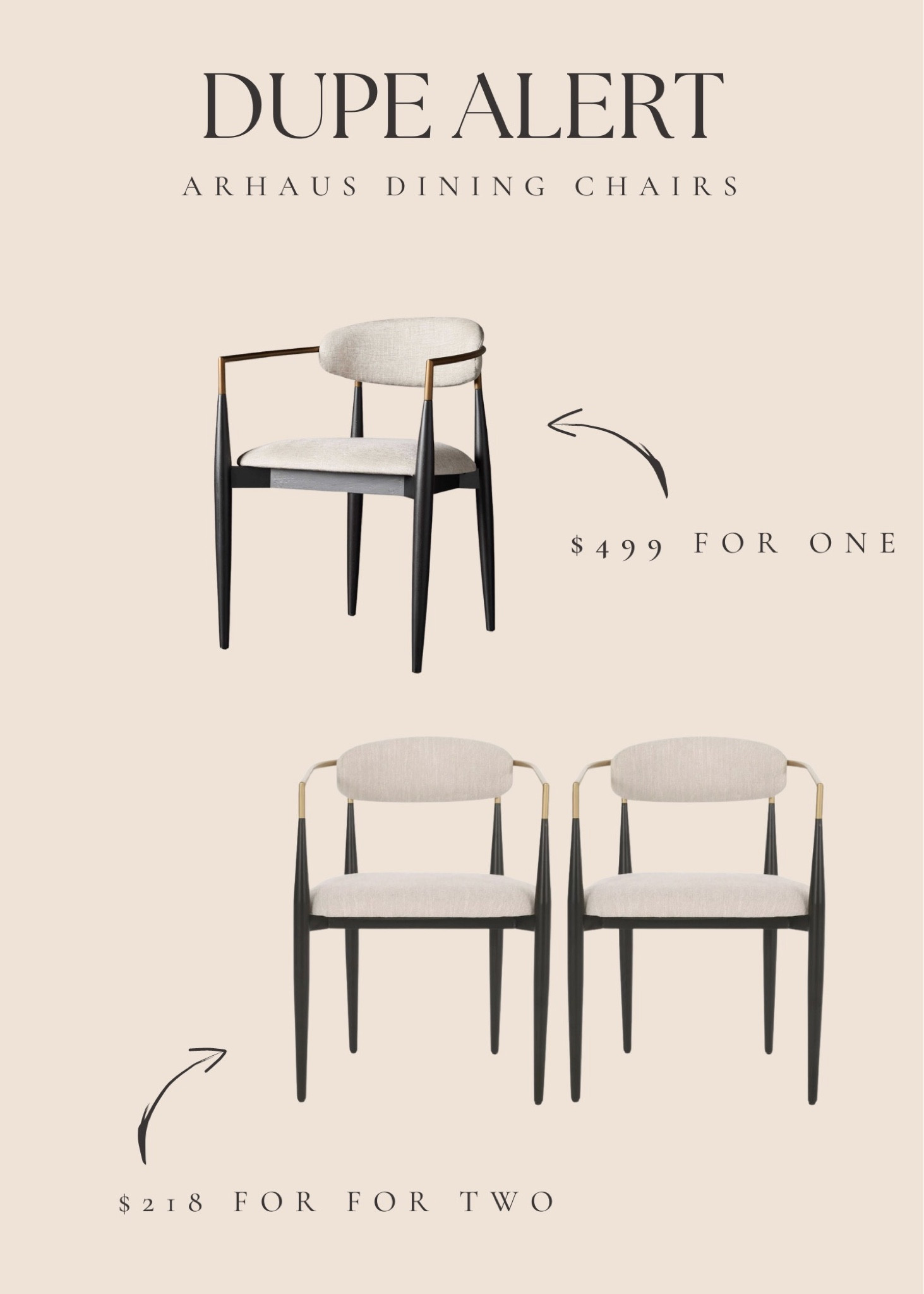 Our favorite Arhaus dining chair dupe! Be sure to follow along for more. #diningchair #arhausdupe 

#LTKhome #LTKFind #LTKSale