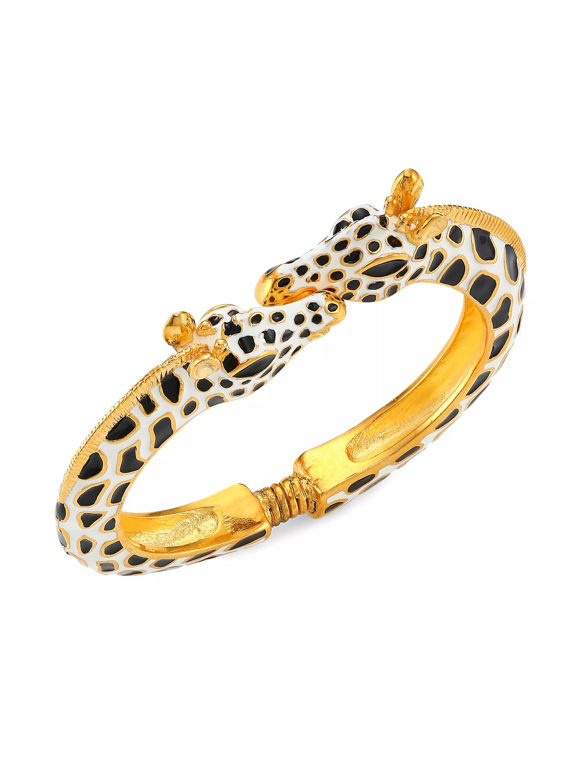 24K Goldplated & Enamel Giraffe Bangle Bracelet | Saks Fifth Avenue