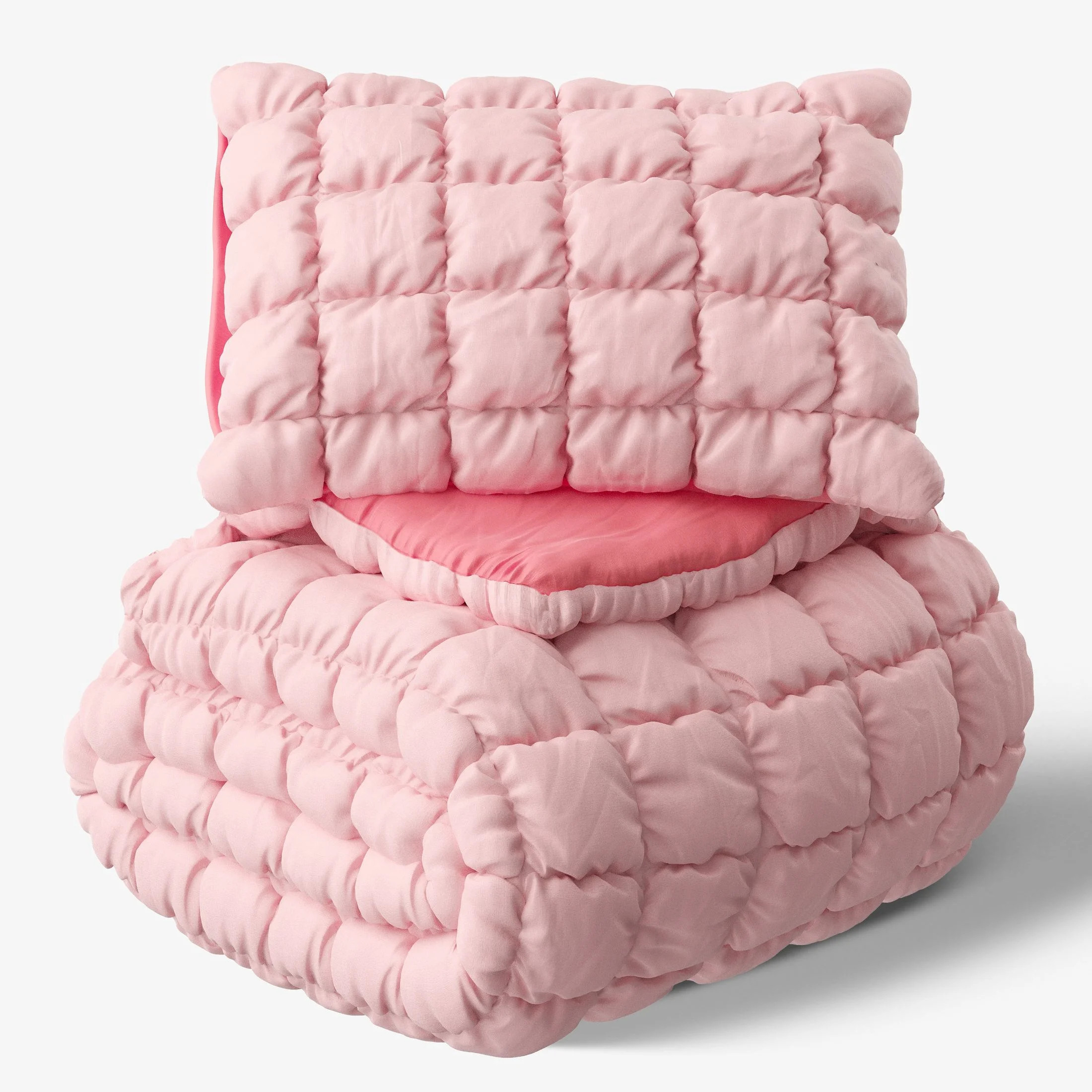 Mainstays Kids Pink Solid Puffy Comforter Set, Twin, 2 Pieces | Walmart (US)