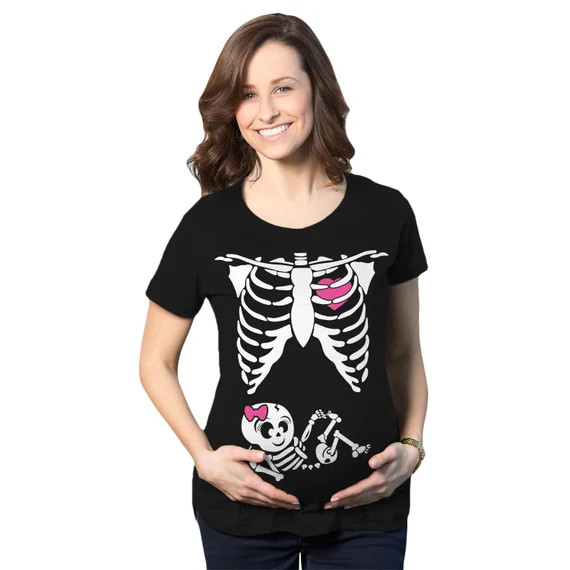 Pregnant Shirt Skeleton Baby Girl, Funny Maternity Shirt, Funny Pregnant Shirt, Halloween Materni... | Etsy (US)