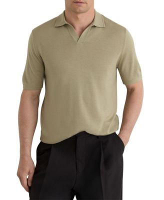 Men's Duchie Open Collar Merino Wool Polo Shirt | Macy's