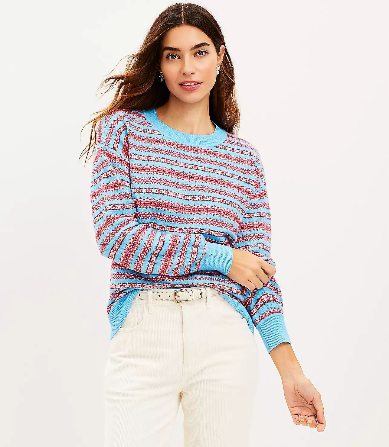 Fair Isle Stripe Everyday Sweater | LOFT