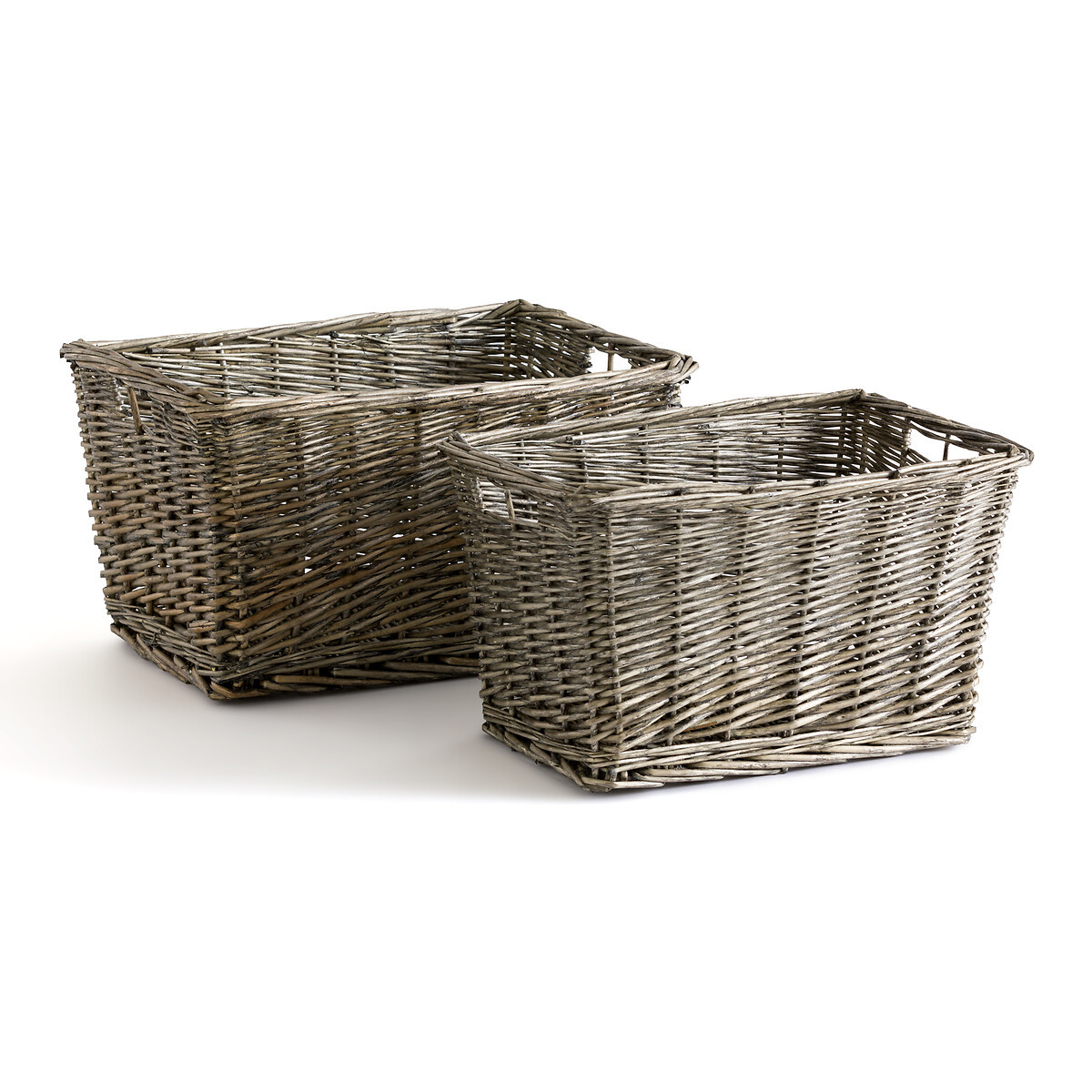 Semra Set of 2 Nesting Baskets in Woven Rattan | La Redoute (UK)