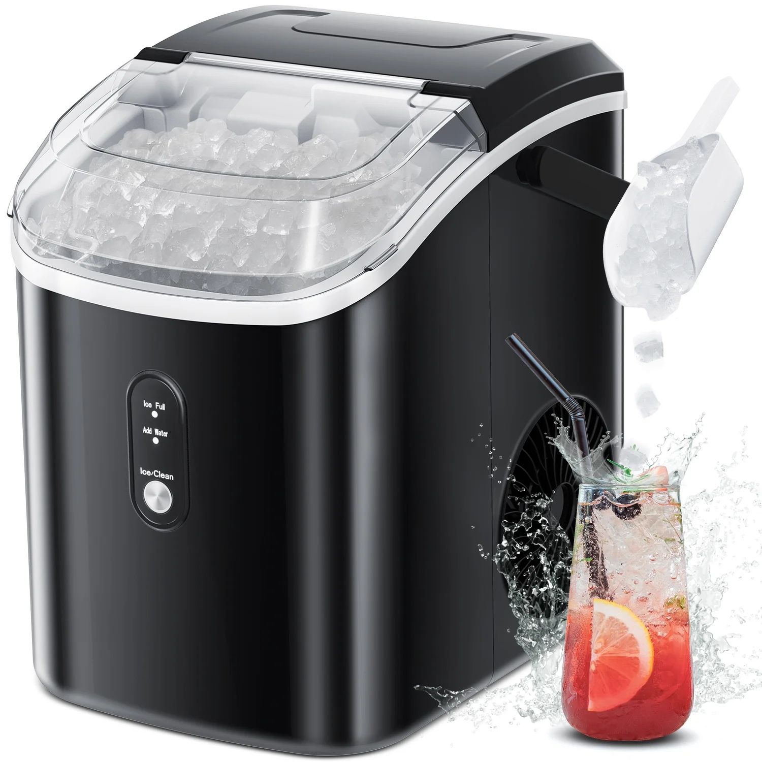 Auseo Nugget Ice Maker Countertop with Soft Chewable Pellet Ice, 34lbs/24H, Self-Cleaning, Sonic ... | Walmart (US)