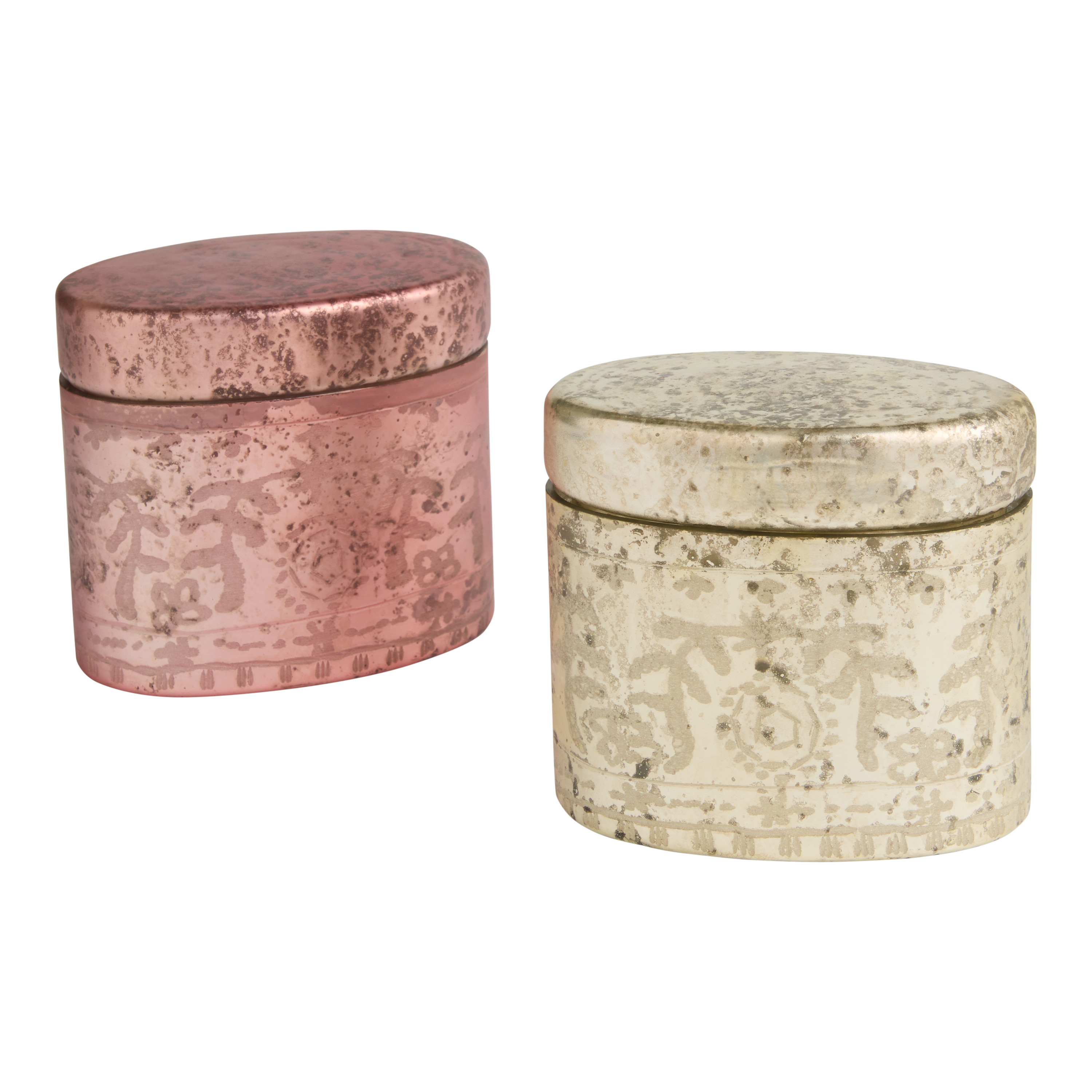 Oval Vintage Mercury Glass Jar Scented Candle | World Market