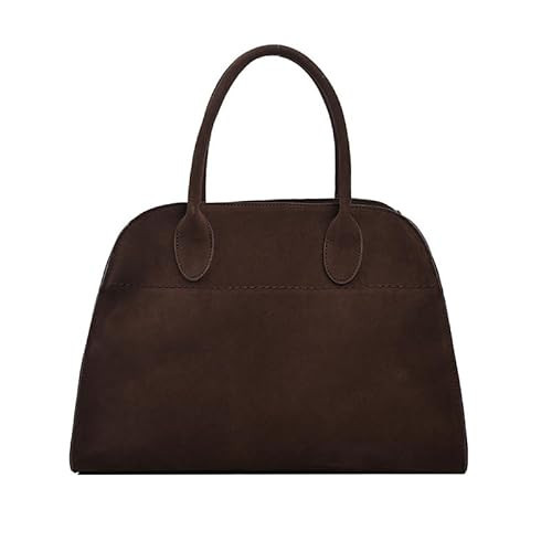 Women’s Brown Suede Top-Handle Tote Bag – Large Capacity, Adjustable Crossbody Strap, Vintage Medium Purse (Coffee-colored matte bag, Large(27 * 38 * 22)) | Amazon (US)