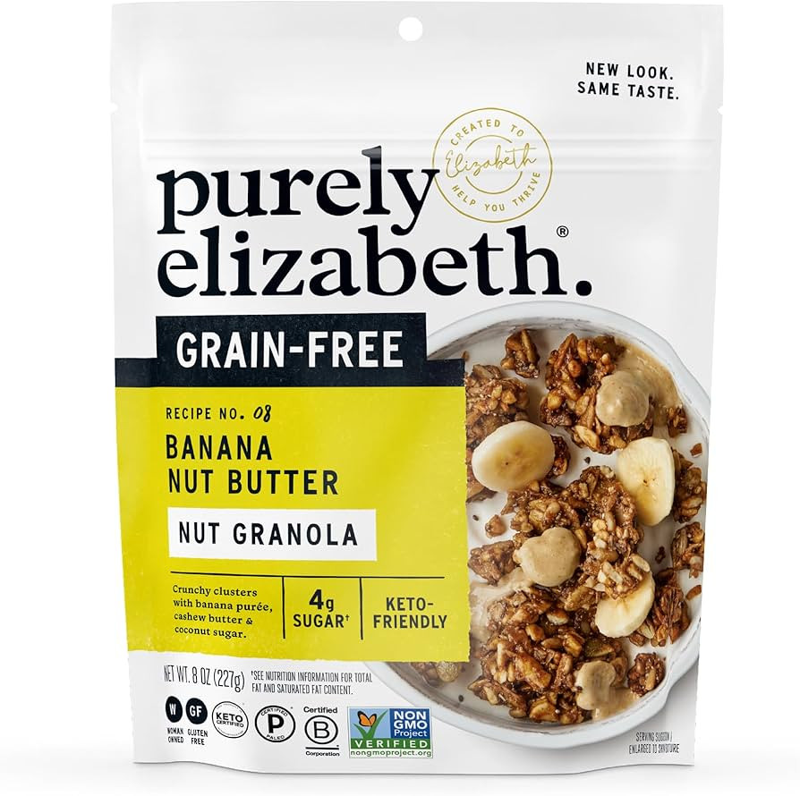 Purely Elizabeth Banana Nut Butter Keto Granola, Grain Free, Non GMO, 8 Ounces (Pack Of 1) | Amazon (US)