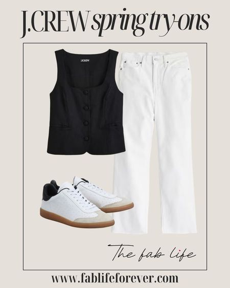 White jeansJ.CrewLinen vest 

#LTKover40 #LTKmidsize #LTKstyletip