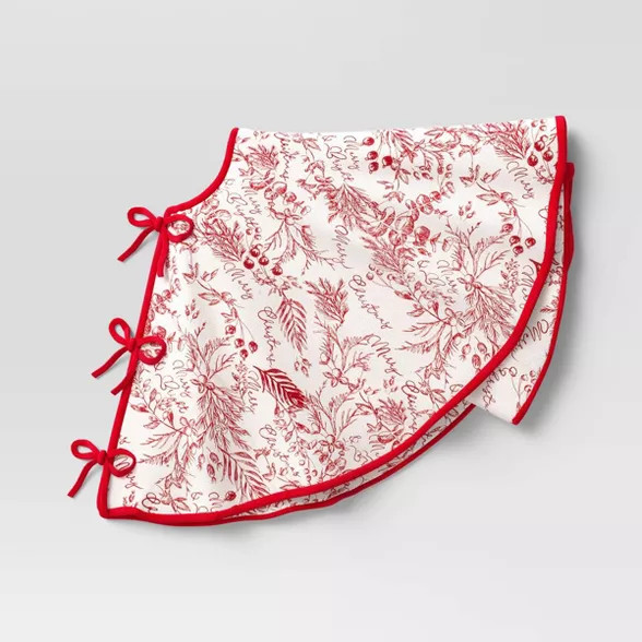 Red White Embroidered Tree Skirt - Threshold™ | Target