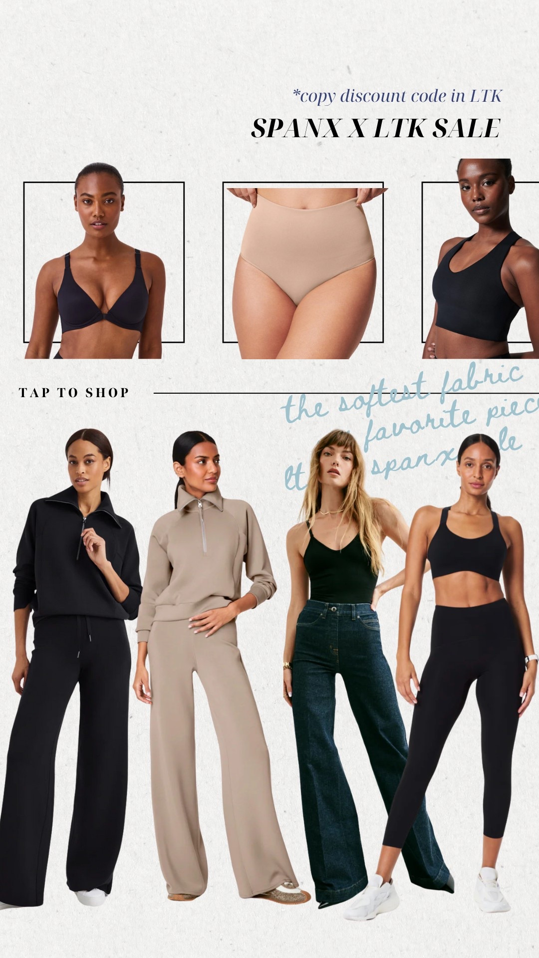Spanx ltk spring sale
20% off with discount code in ltk app
My favorite Spanx pieces that I purchase over and over again 

#LTKSpringSale #LTKMidsize #LTKStyleTip